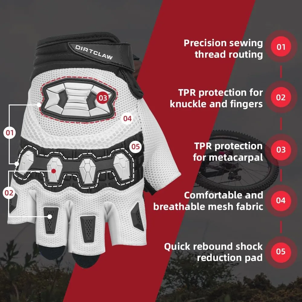 Seibertron Dirtclaw Anti-Slip Fingerless Gloves: Perfect for Off-Road, BMX, and Motocross Adventures