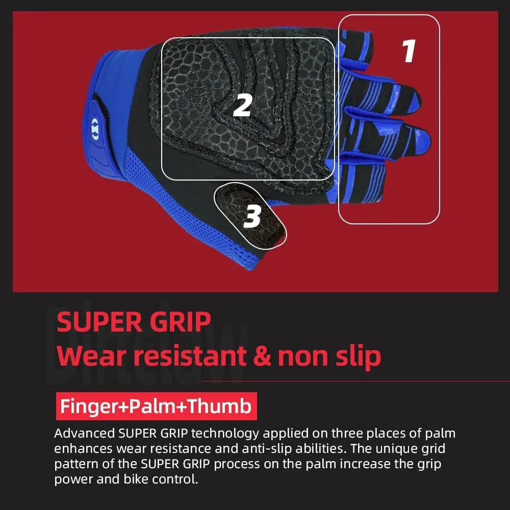 Seibertron Dirtclaw Anti-Slip Fingerless Gloves: Perfect for Off-Road, BMX, and Motocross Adventures