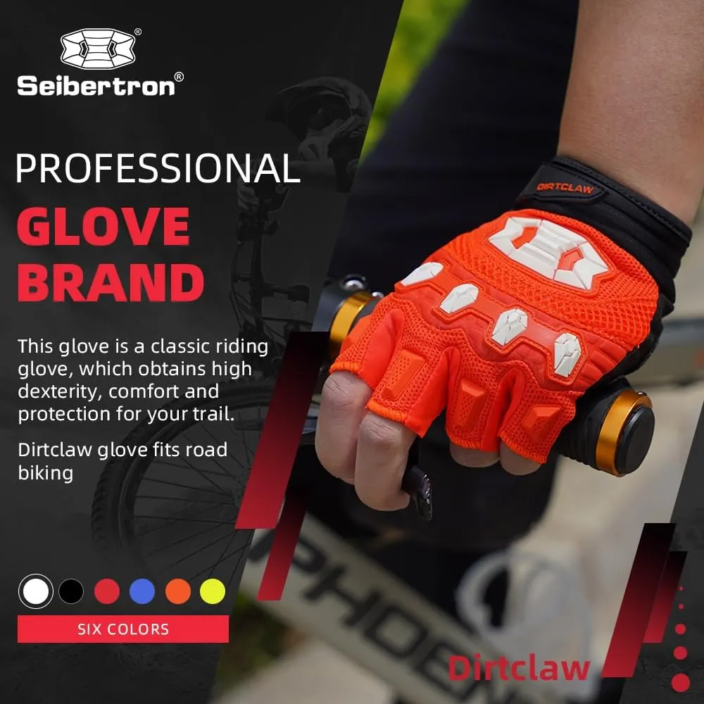 Seibertron Dirtclaw Anti-Slip Fingerless Gloves: Perfect for Off-Road, BMX, and Motocross Adventures