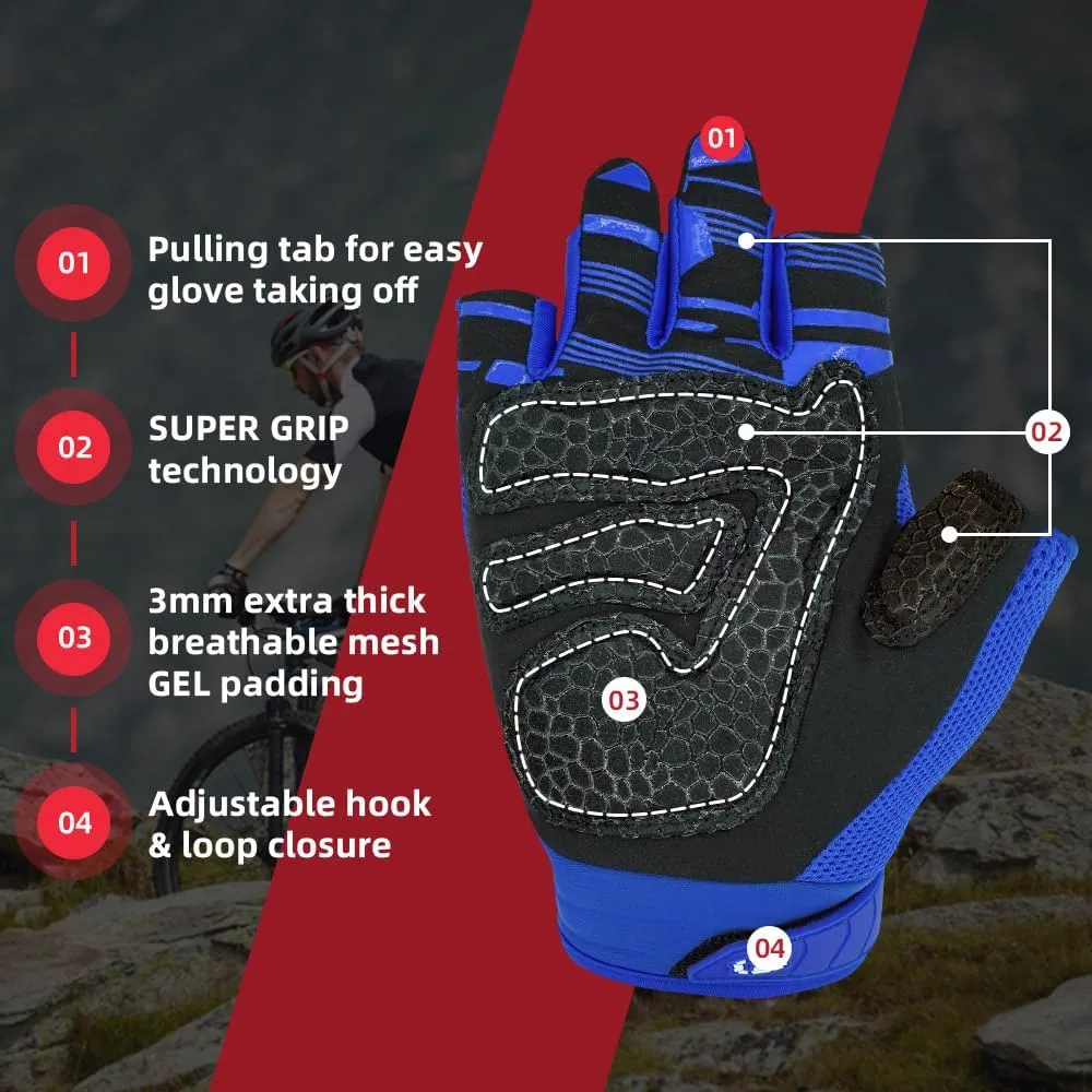 Seibertron Dirtclaw Anti-Slip Fingerless Gloves: Perfect for Off-Road, BMX, and Motocross Adventures