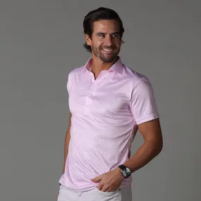 Semi-Spread Collar Polo Pink Gingham