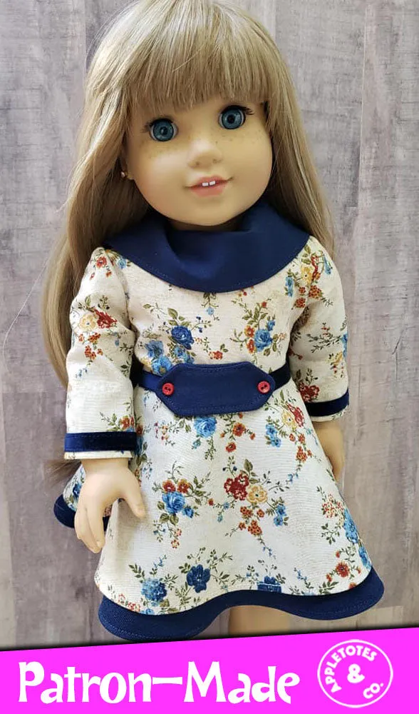 Sierra Dress Sewing Pattern for 18 Inch Dolls