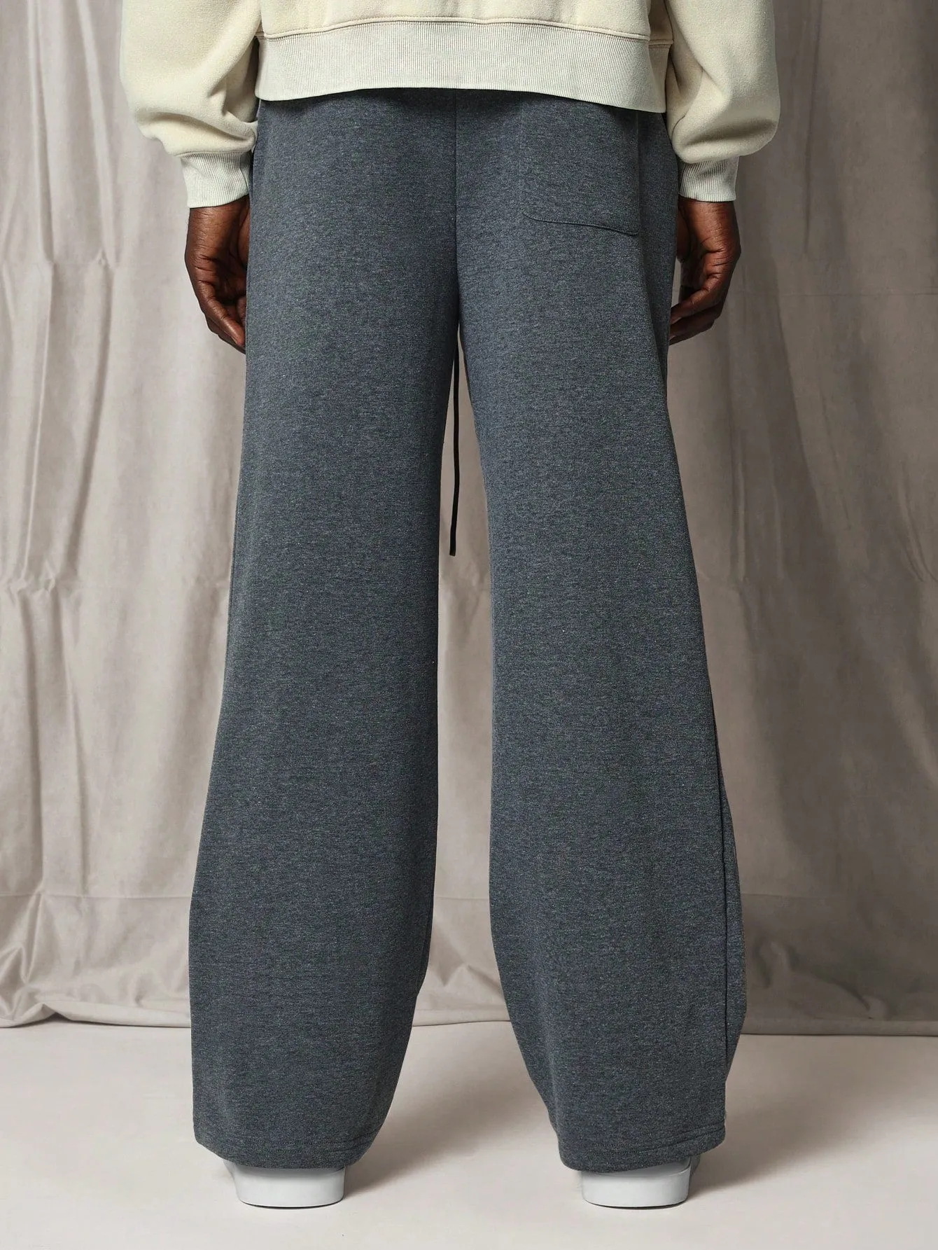 Skater Fit Sweatpants With Knee Snap Button