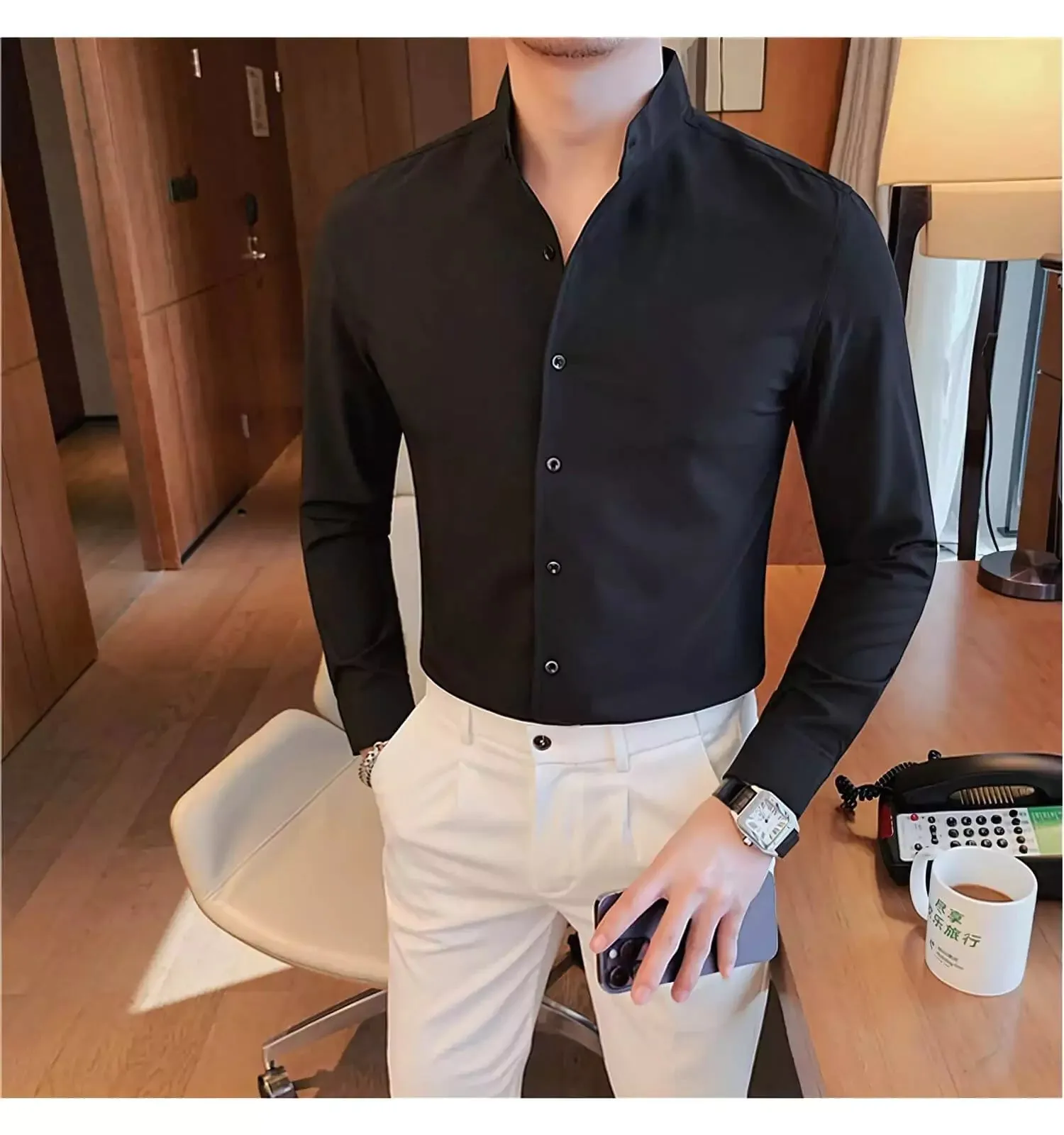 Slim Fit Tuxedo Shirt