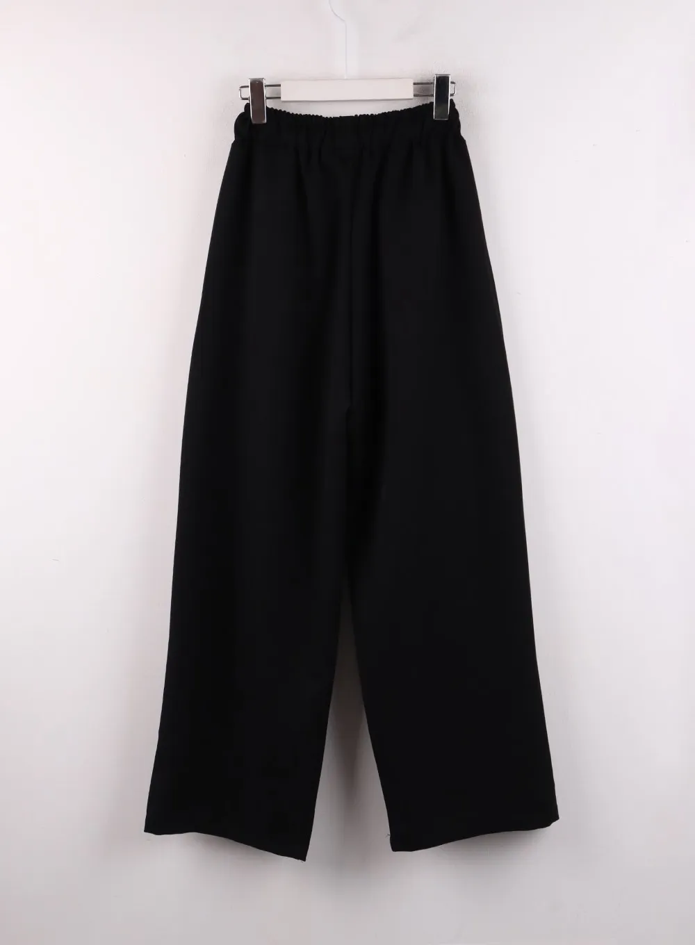 Solid Elastic Waist Trousers IF402