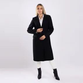 Solid Elegant Coat With Front Buttons - Kady