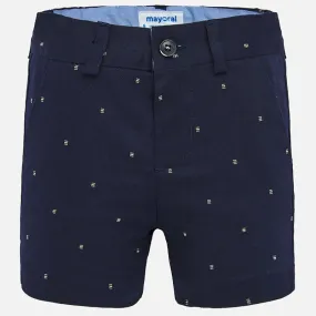 SS20 Mayoral Toddler Boys Navy Blue Patterned Shorts 1279