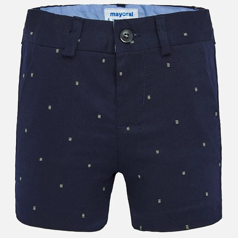 SS20 Mayoral Toddler Boys Navy Blue Patterned Shorts 1279