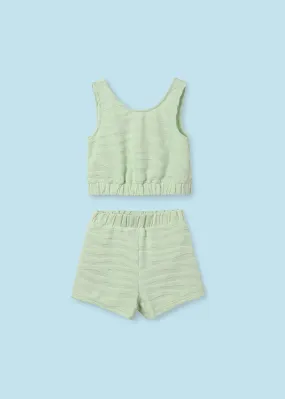 SS24 Mayoral Older Girls Pale Green Towelling Set 6278