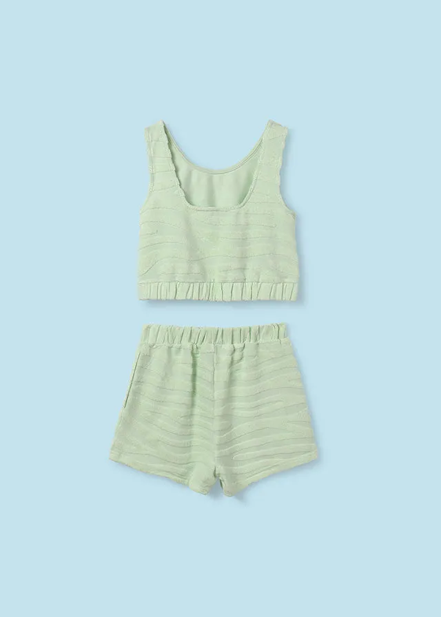 SS24 Mayoral Older Girls Pale Green Towelling Set 6278