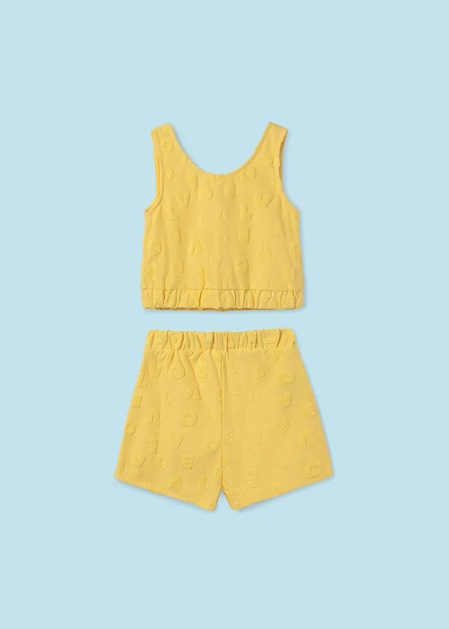 SS24 Mayoral Older Girls Yellow Towelling Set 6278