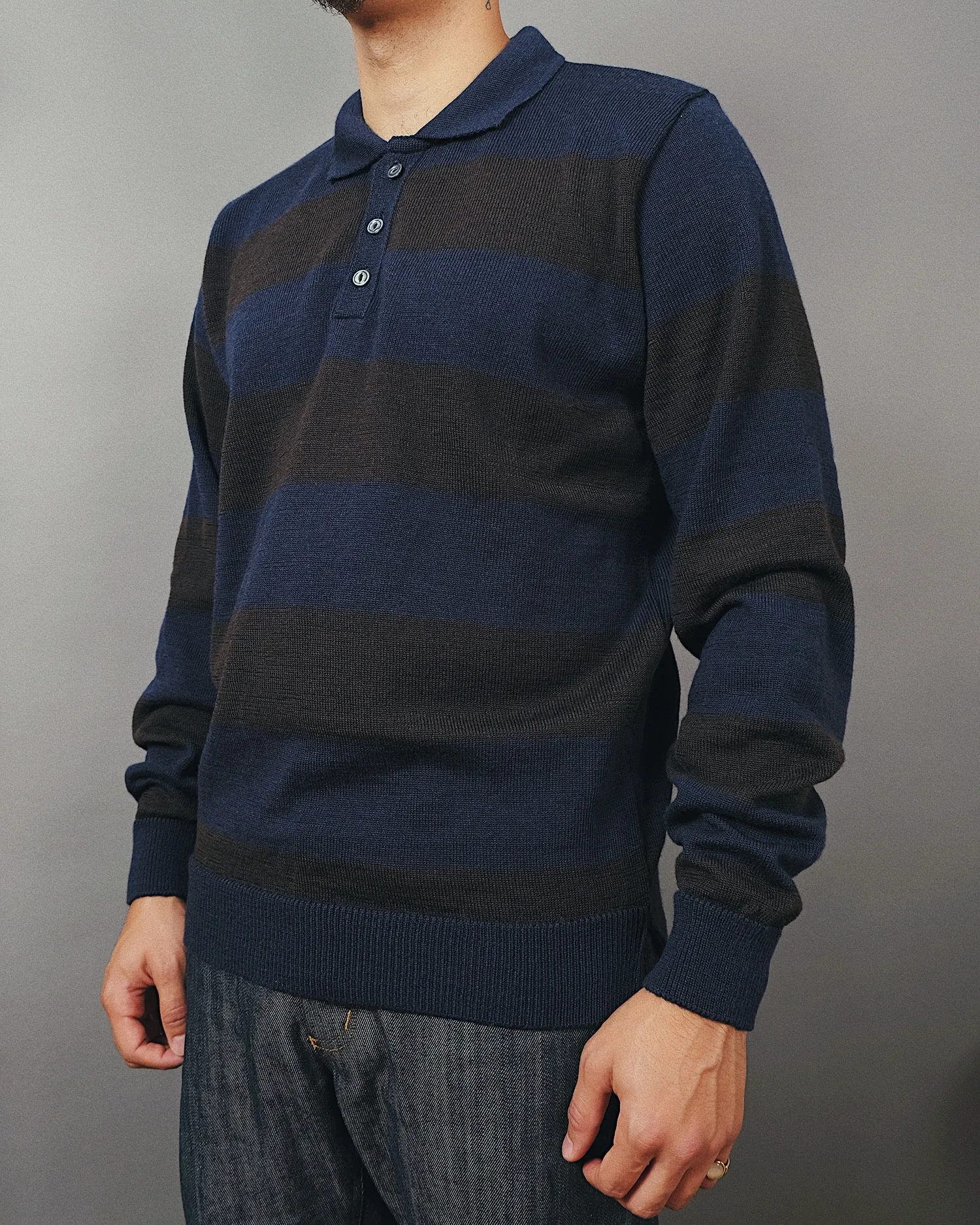 Stripe Polo Sweater