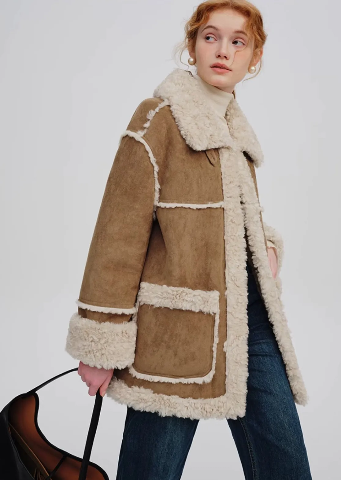 Suede Fur Wool Coat