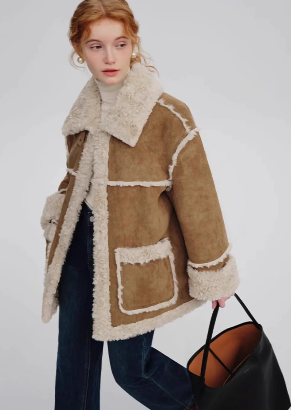 Suede Fur Wool Coat