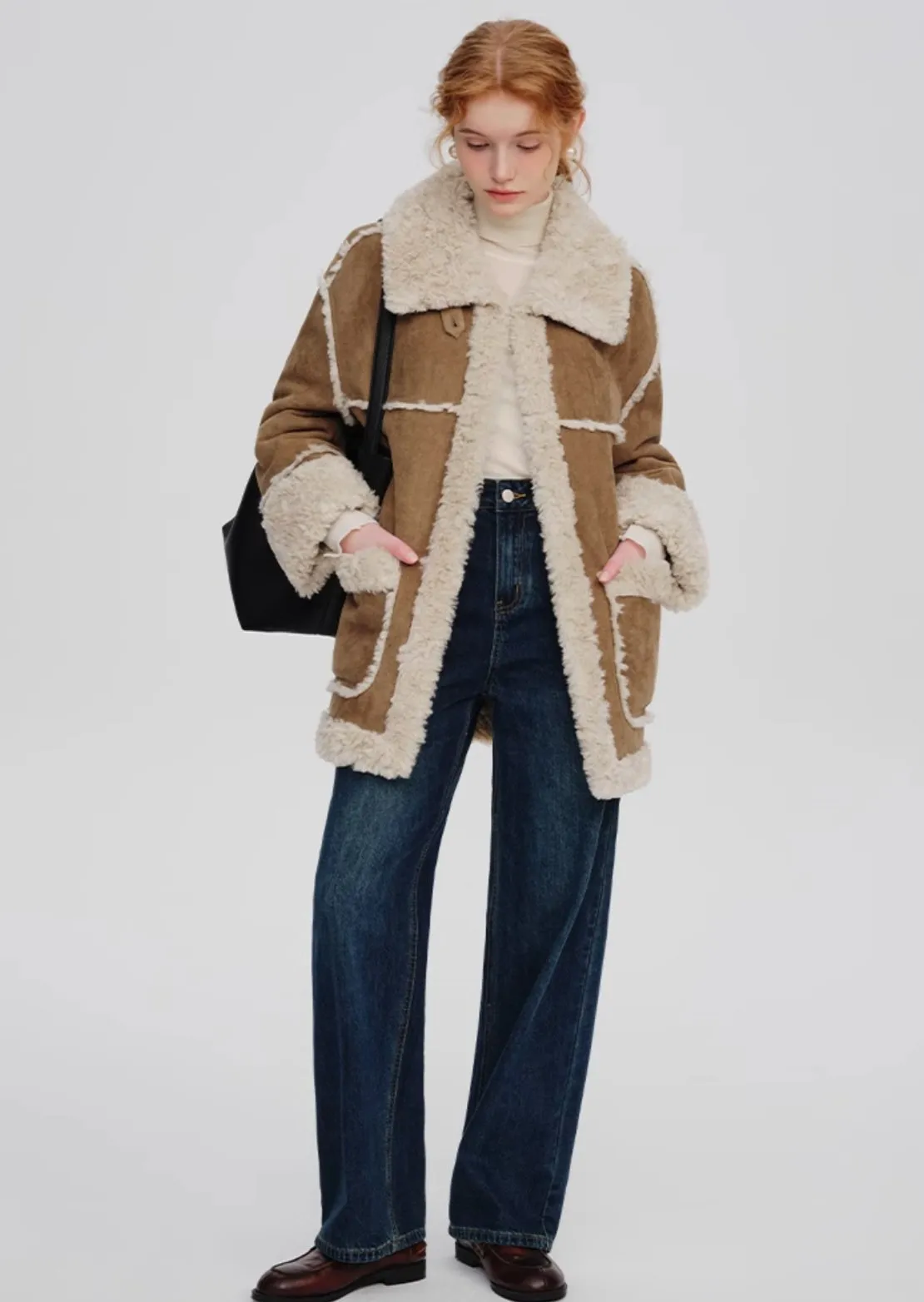 Suede Fur Wool Coat