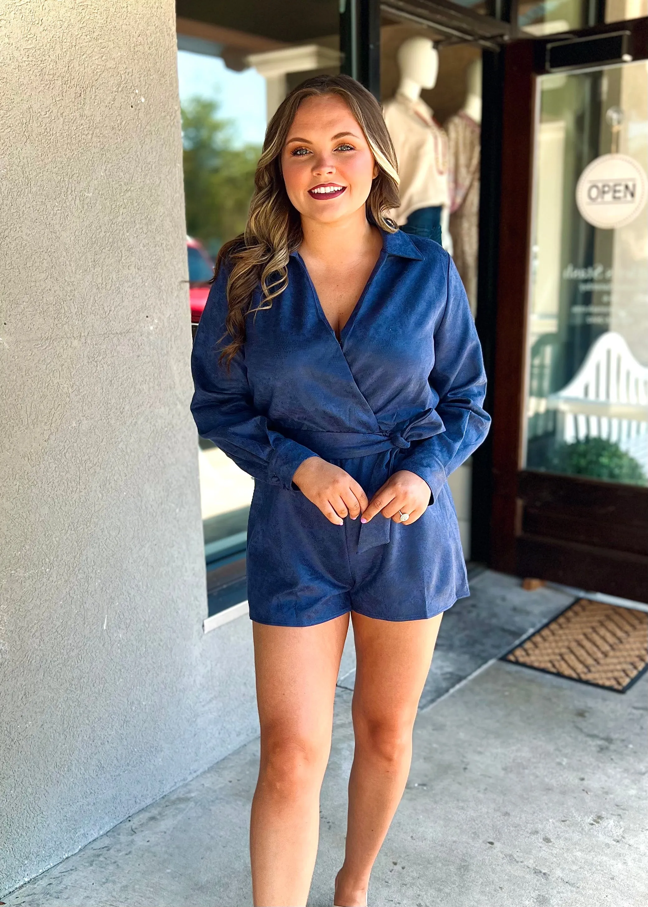 Suede Romper