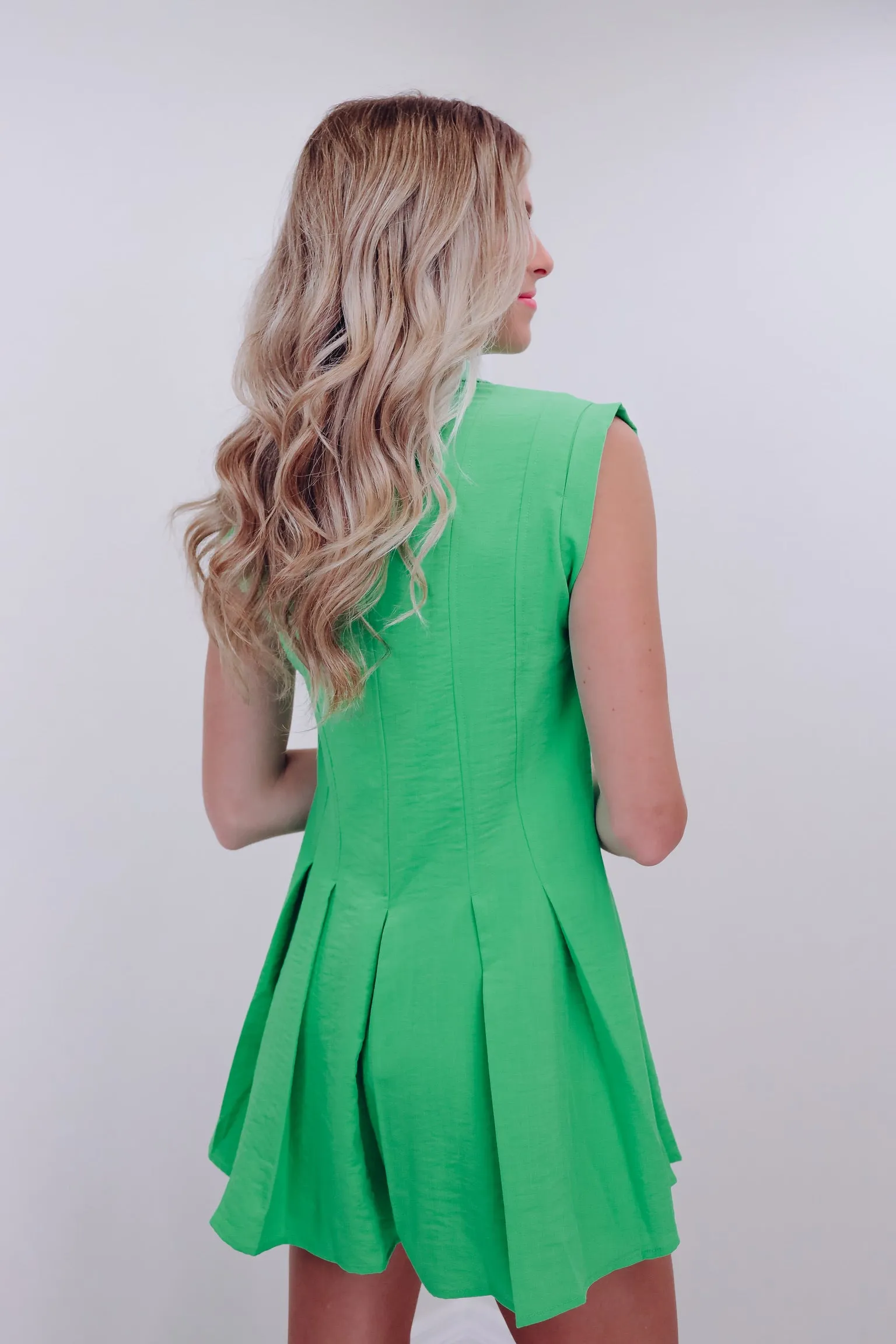 Summer Sophistication Pleated Romper - Green