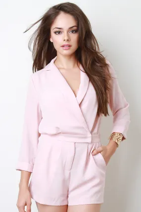 Surplice Collar Romper