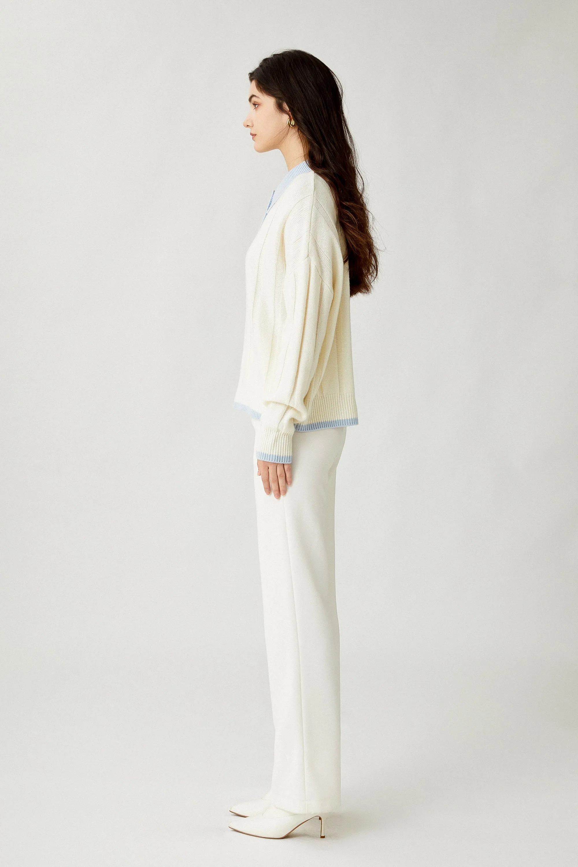 Sylphide | Melodie Polo Ribbed Wool Sweater