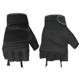 Synthetic Leather/ Mesh Fingerless Gloves