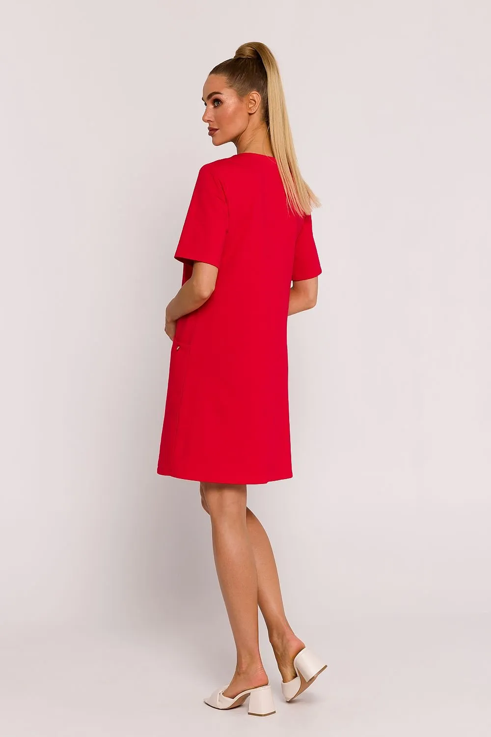 TEEK - Classic Solid Pocketed Shift Dress