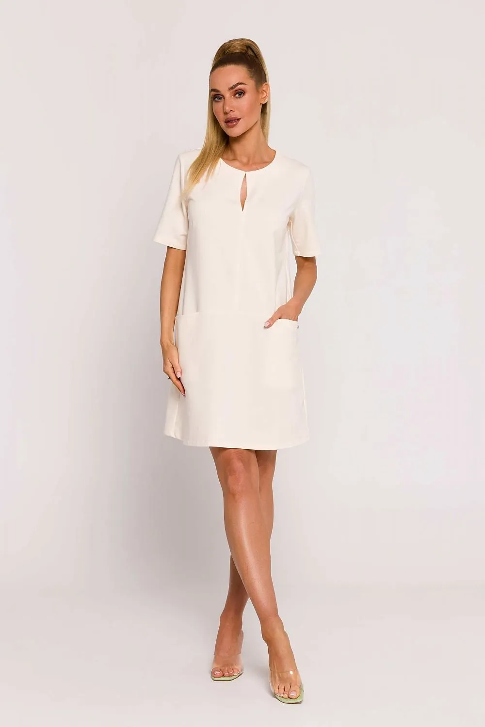 TEEK - Classic Solid Pocketed Shift Dress