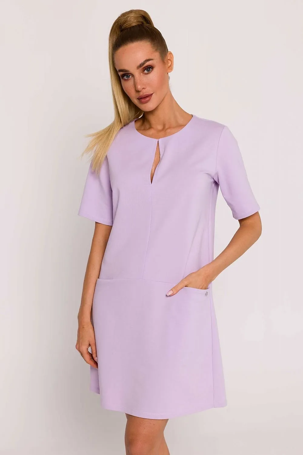 TEEK - Classic Solid Pocketed Shift Dress