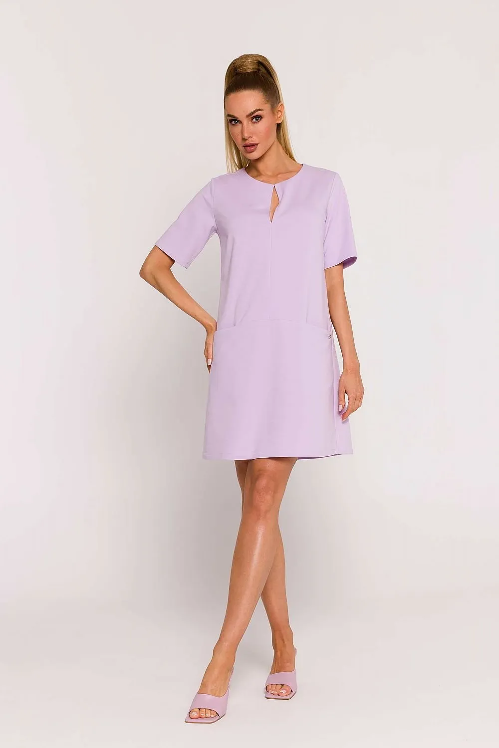 TEEK - Classic Solid Pocketed Shift Dress