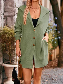 TEEK - Collared Three-Button Pocketed Cardigan