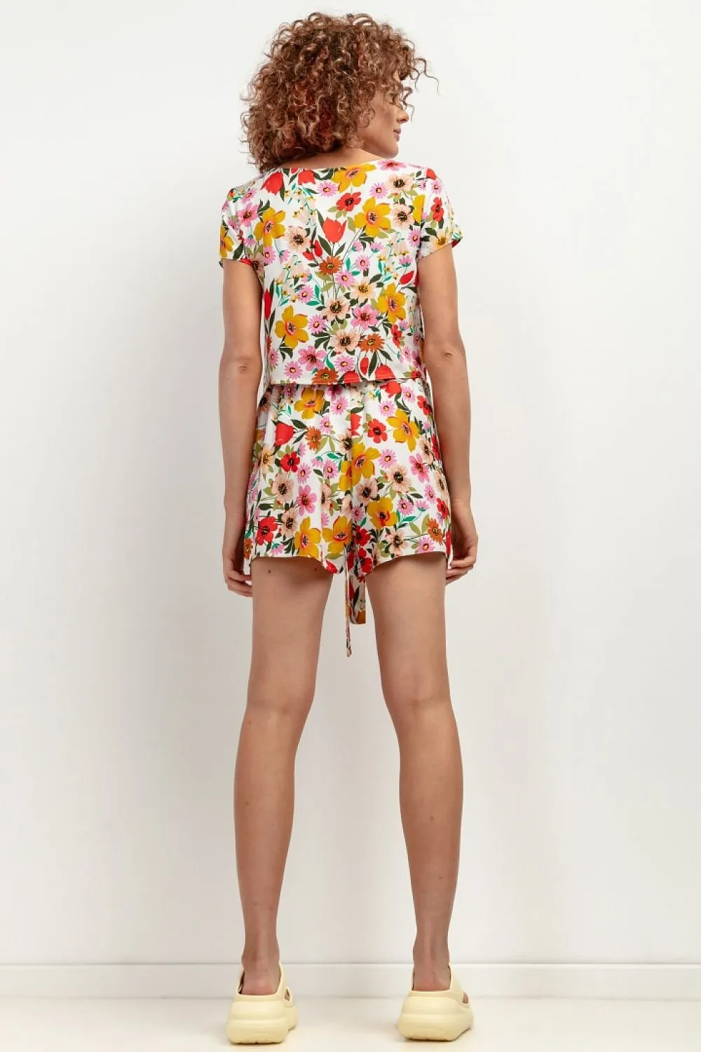 TEEK - Printed Shift Belted Pocketed Shorts