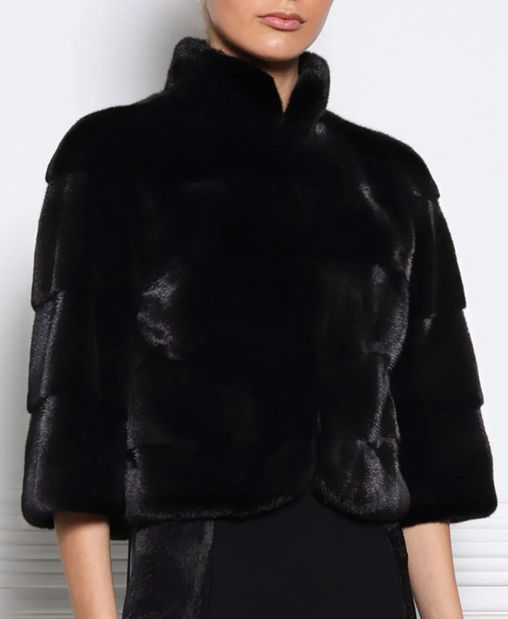 The Alora Cropped Mink Jacket