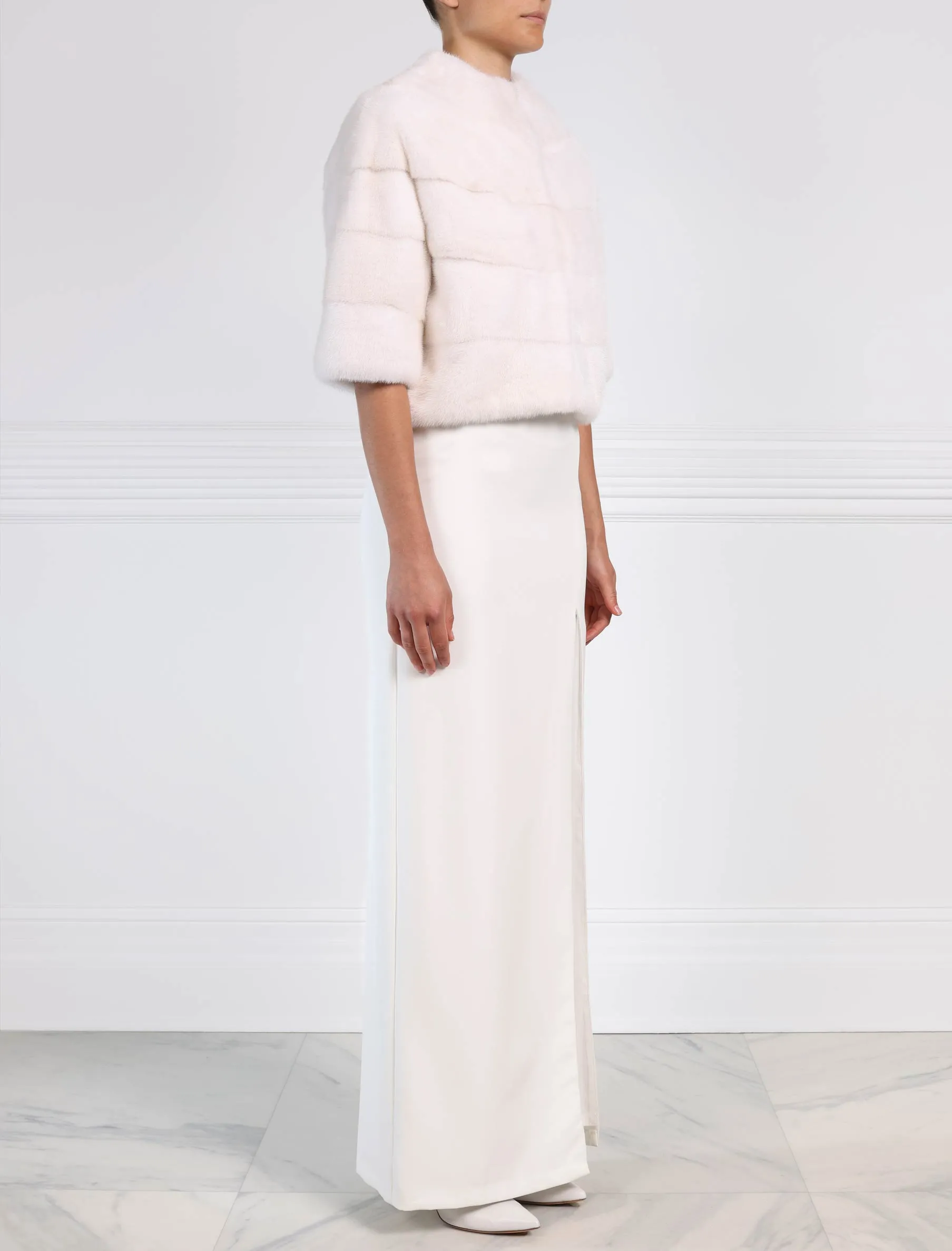 The Bridal Collection - The Ieva Mink Fur Cropped Jacket