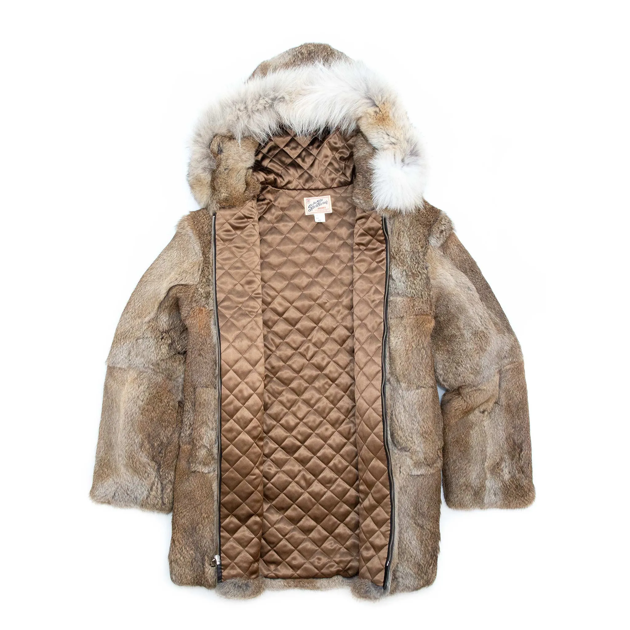 The Real McCoy's MJ20123 Yeti Hooded Fur Coat Brown