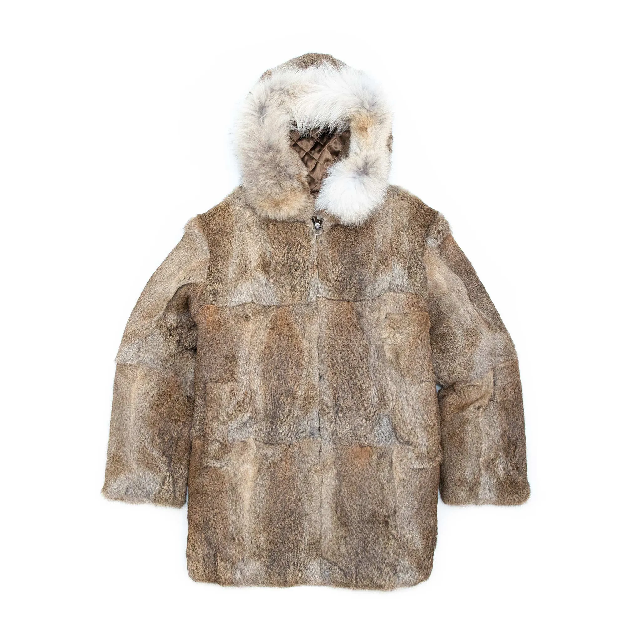 The Real McCoy's MJ20123 Yeti Hooded Fur Coat Brown