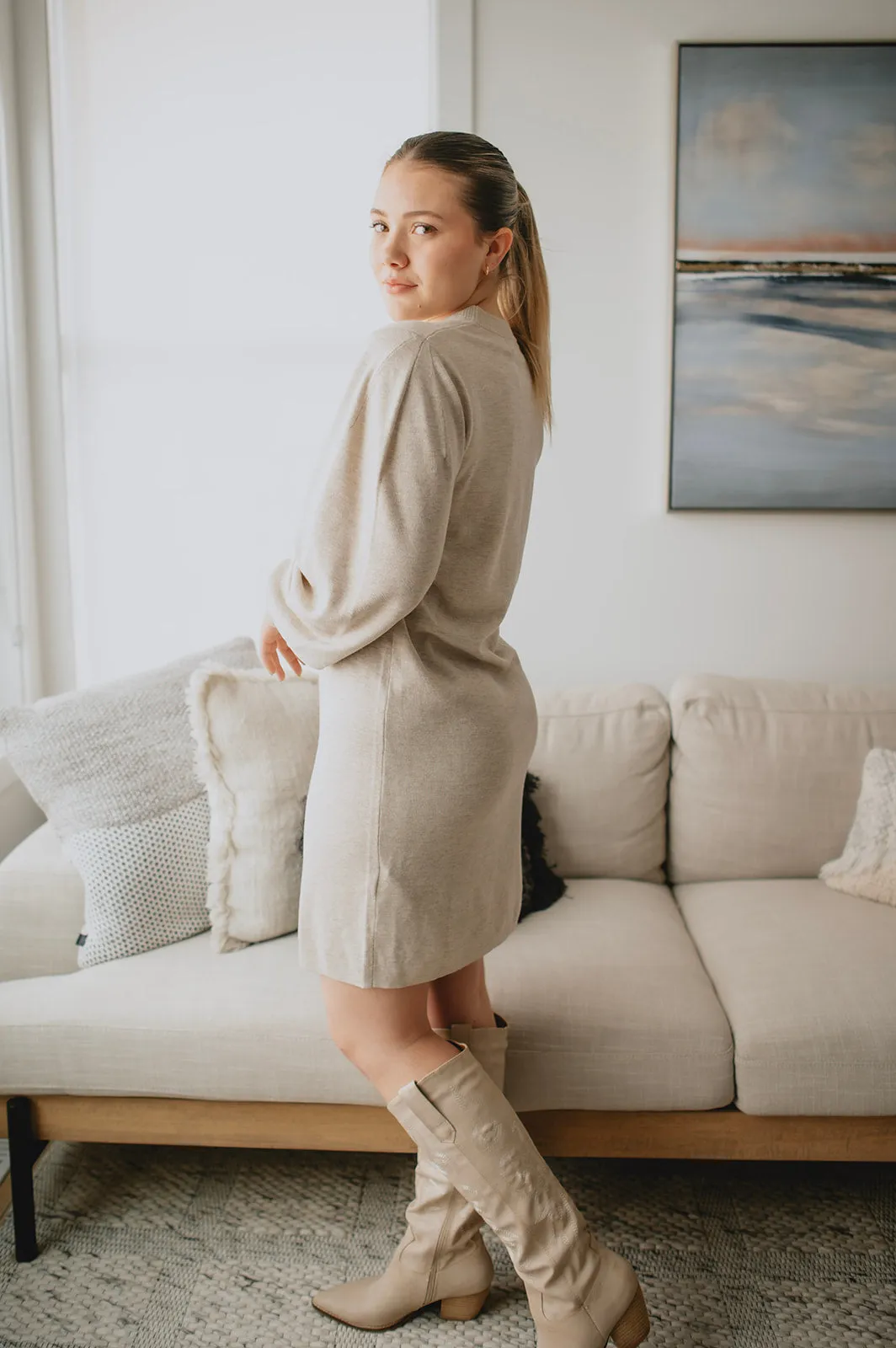 The Sammy Sweater Dress by InWear - Taupe - PLUS