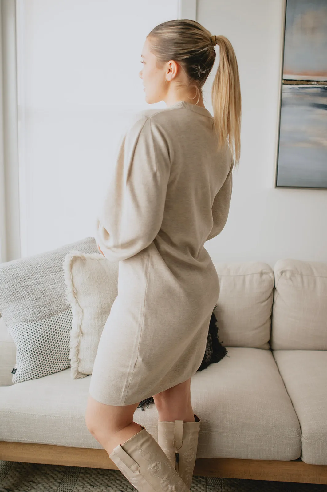 The Sammy Sweater Dress by InWear - Taupe - PLUS