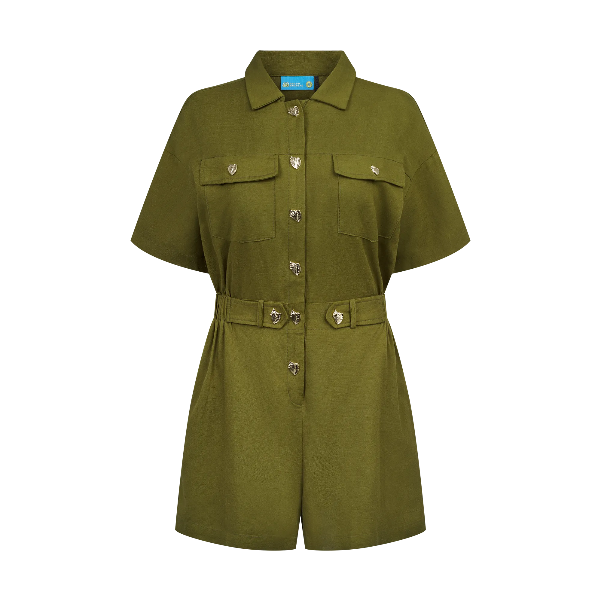 THE STROMBUS ROMPER-OLIVE