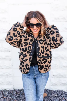 The Wild One Leopard Sherpa Coat