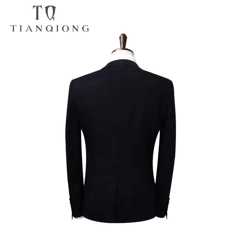 TIAN QIONG 2018 Men Business Suit Slim fit Classic Male Suits Blazers Luxury Suit Men Two Buttons 2 Pieces(Suit jacket pants)