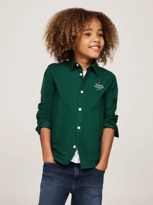 Tommy Hilfiger Boys Green Oxford Shirt