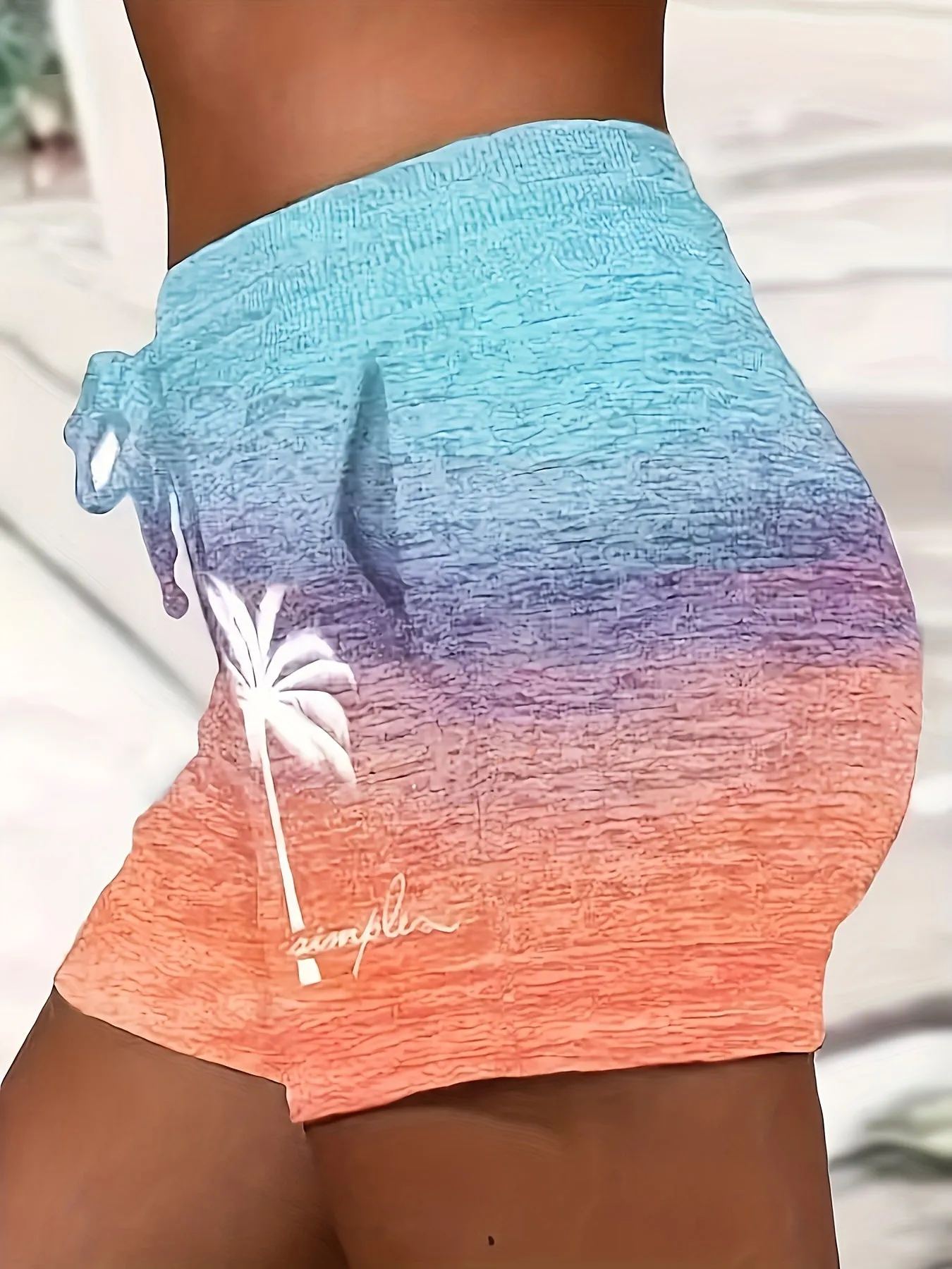 Tropical Print Slant Pocket Shorts for Spring  Summer Style