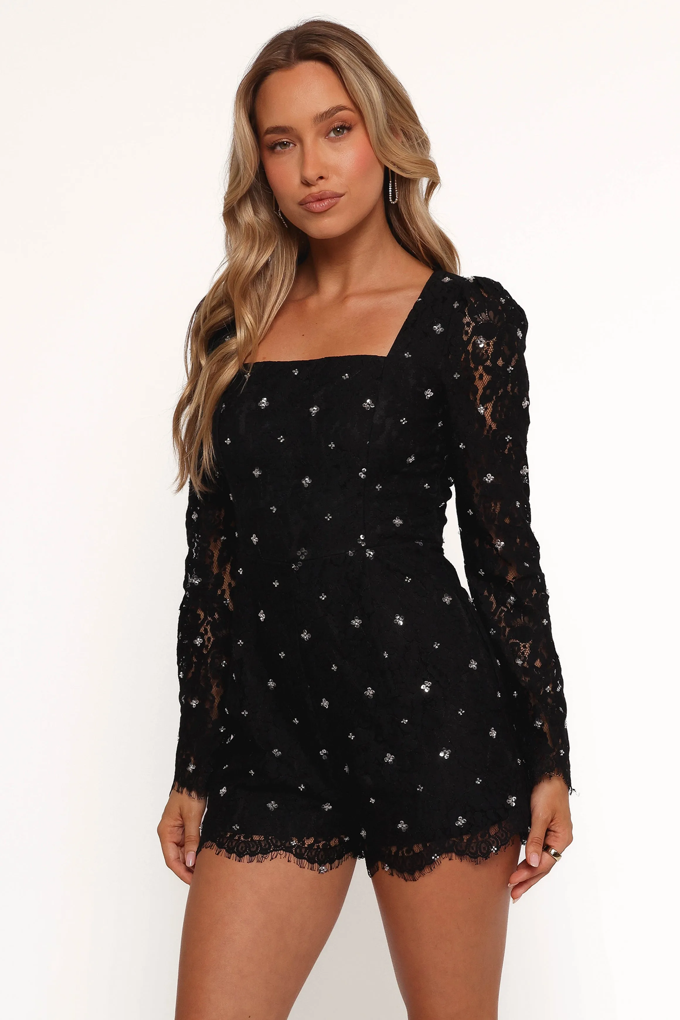 Vali Long Sleeve Romper - Black