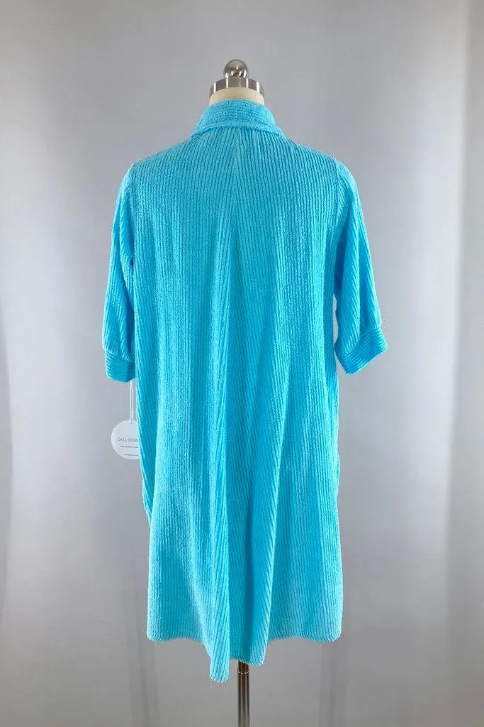 Vintage 1940s Blue Chenille Robe