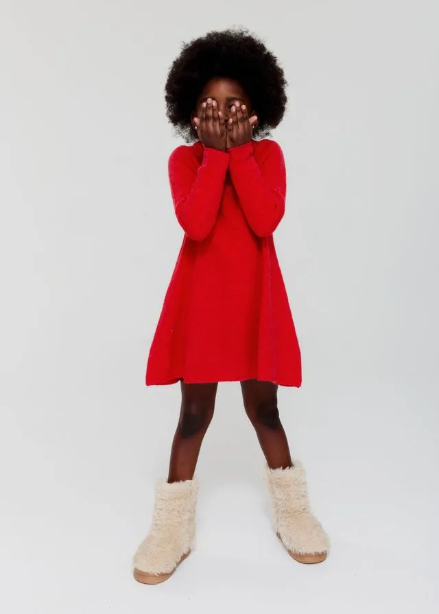 VIVA WOOL KNITTED DRESS - RED