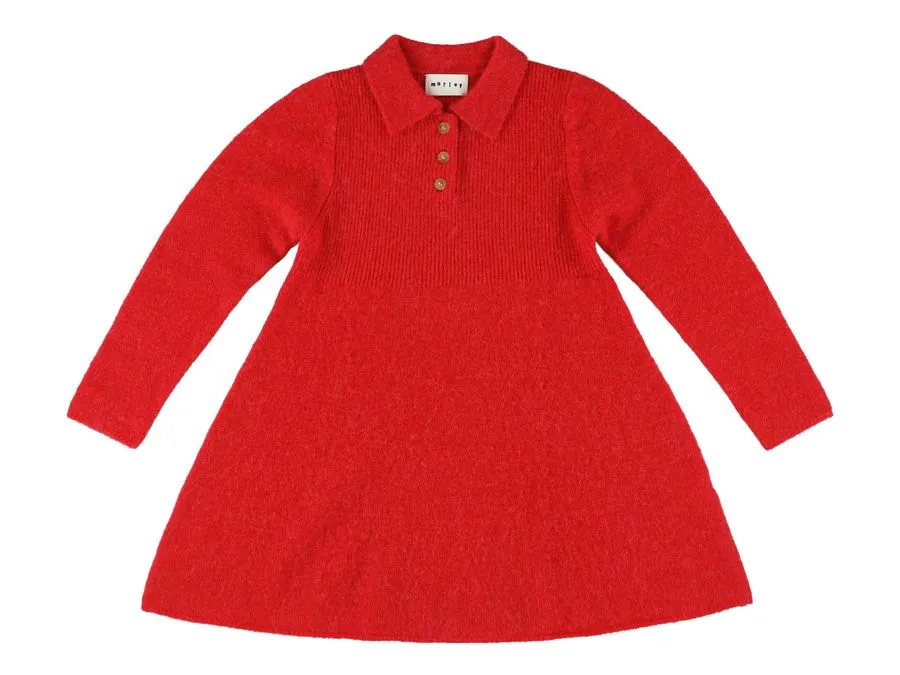 VIVA WOOL KNITTED DRESS - RED