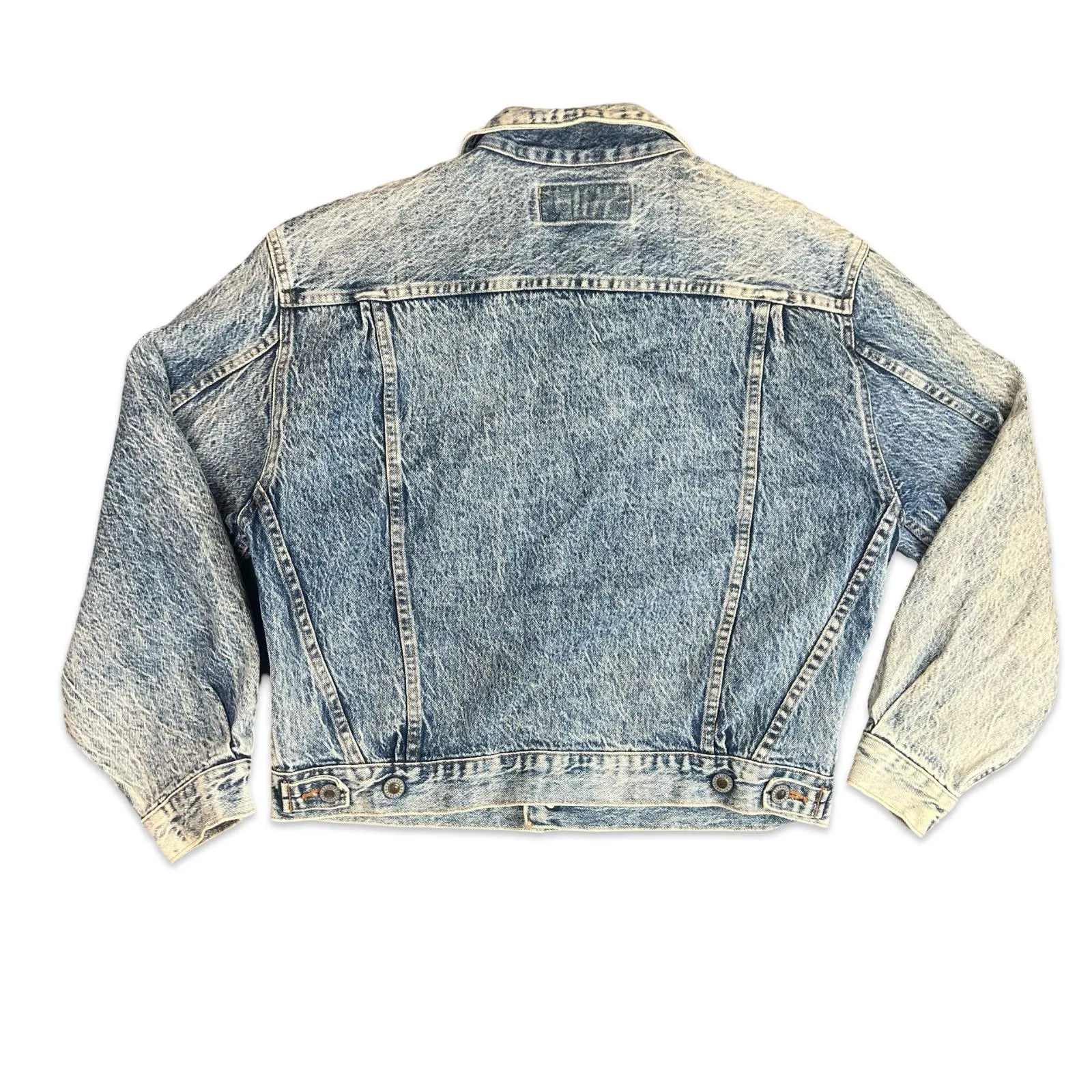 VTG 1980s WRANGLER BLUEBELL ACID WASH DENIM JACKET MED 40”