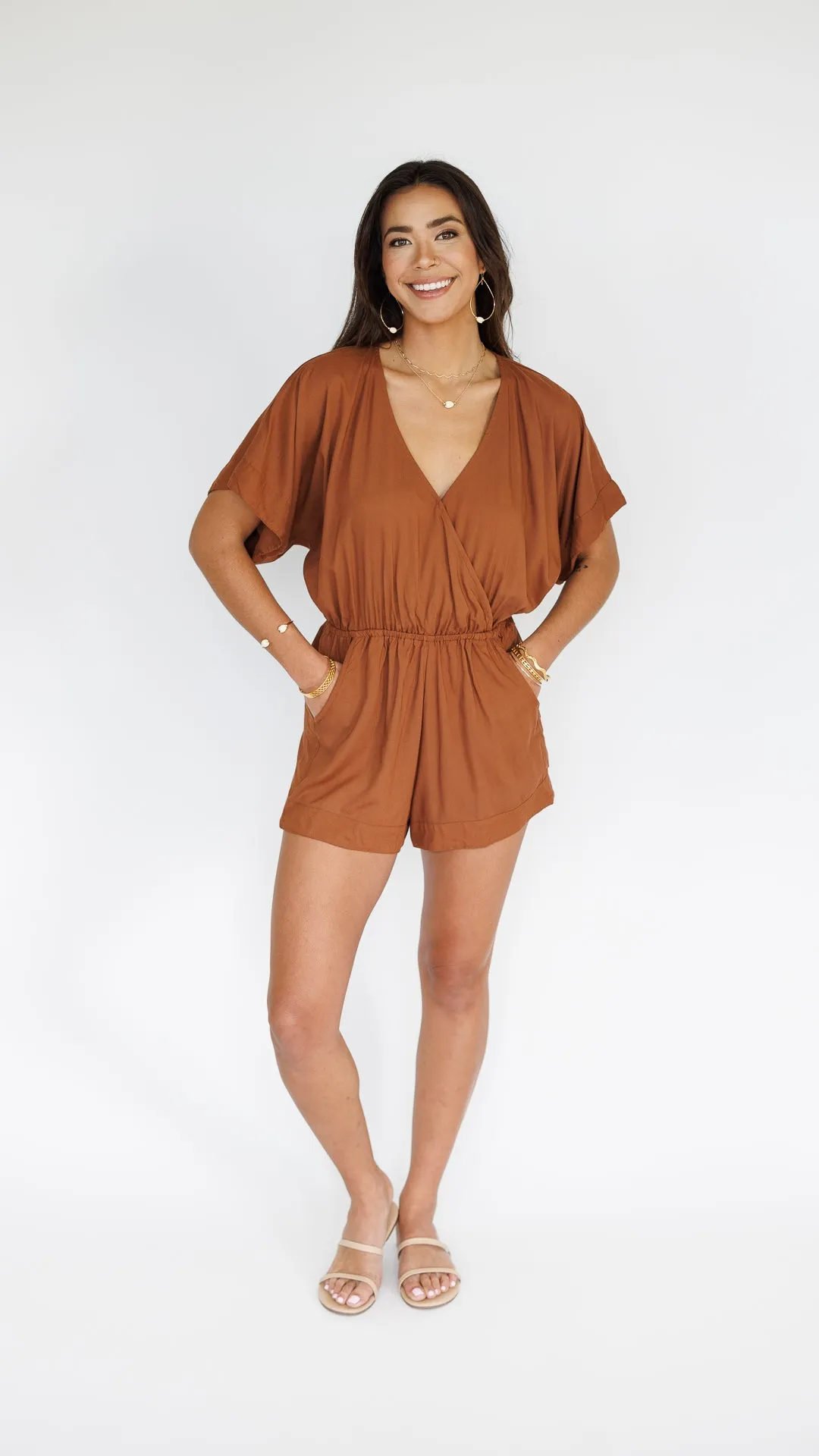 Wailea Romper / Cocoa