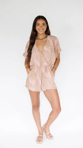 Wailea Romper / Wavy Blush