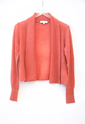 White   Warren - Cropped Swing Cardigan in Terracotta Heather