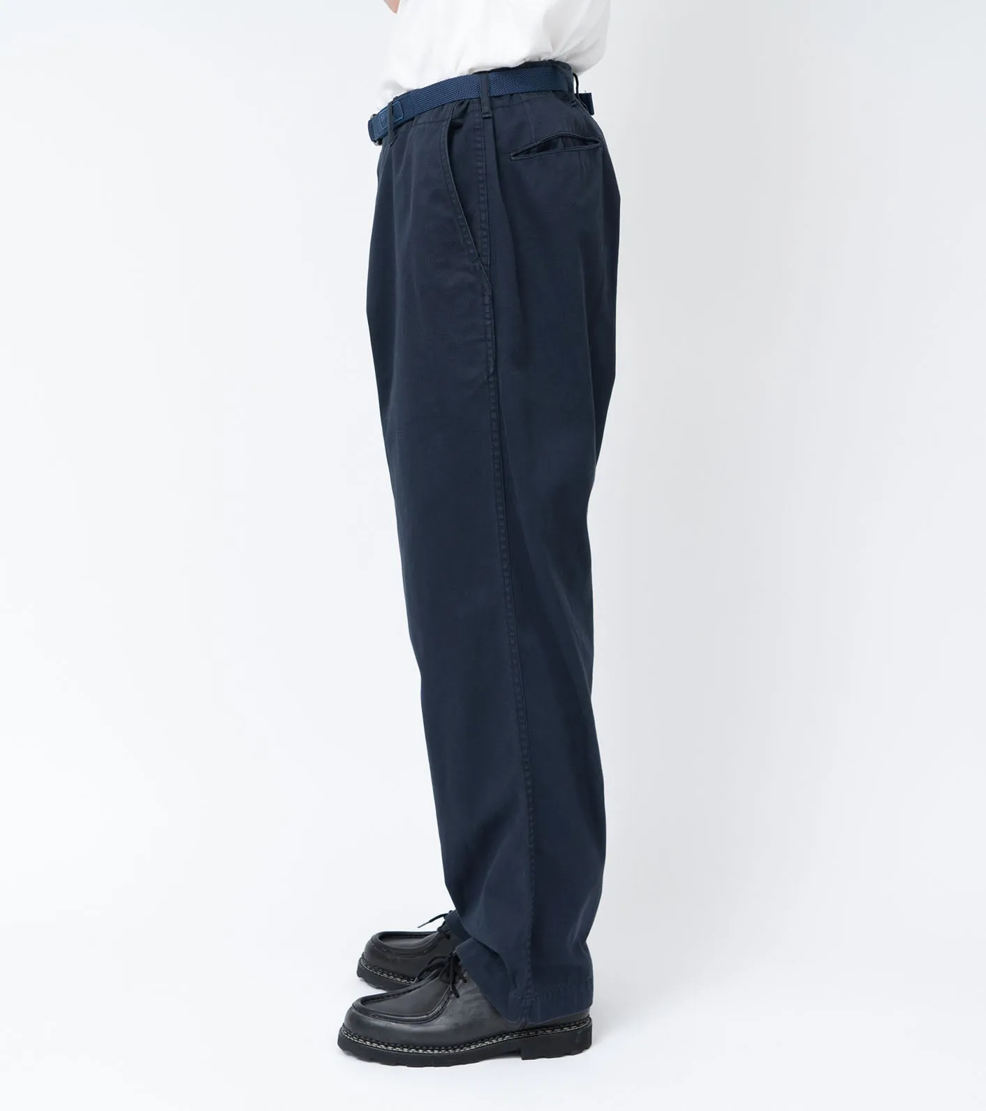 Wide Chino Pants - Navy